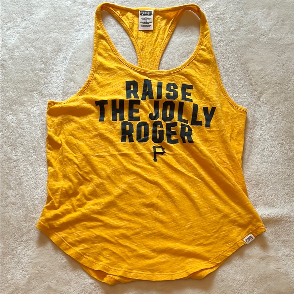 PINK Victoria's Secret Gold and Black Tank Top Athletic Style
